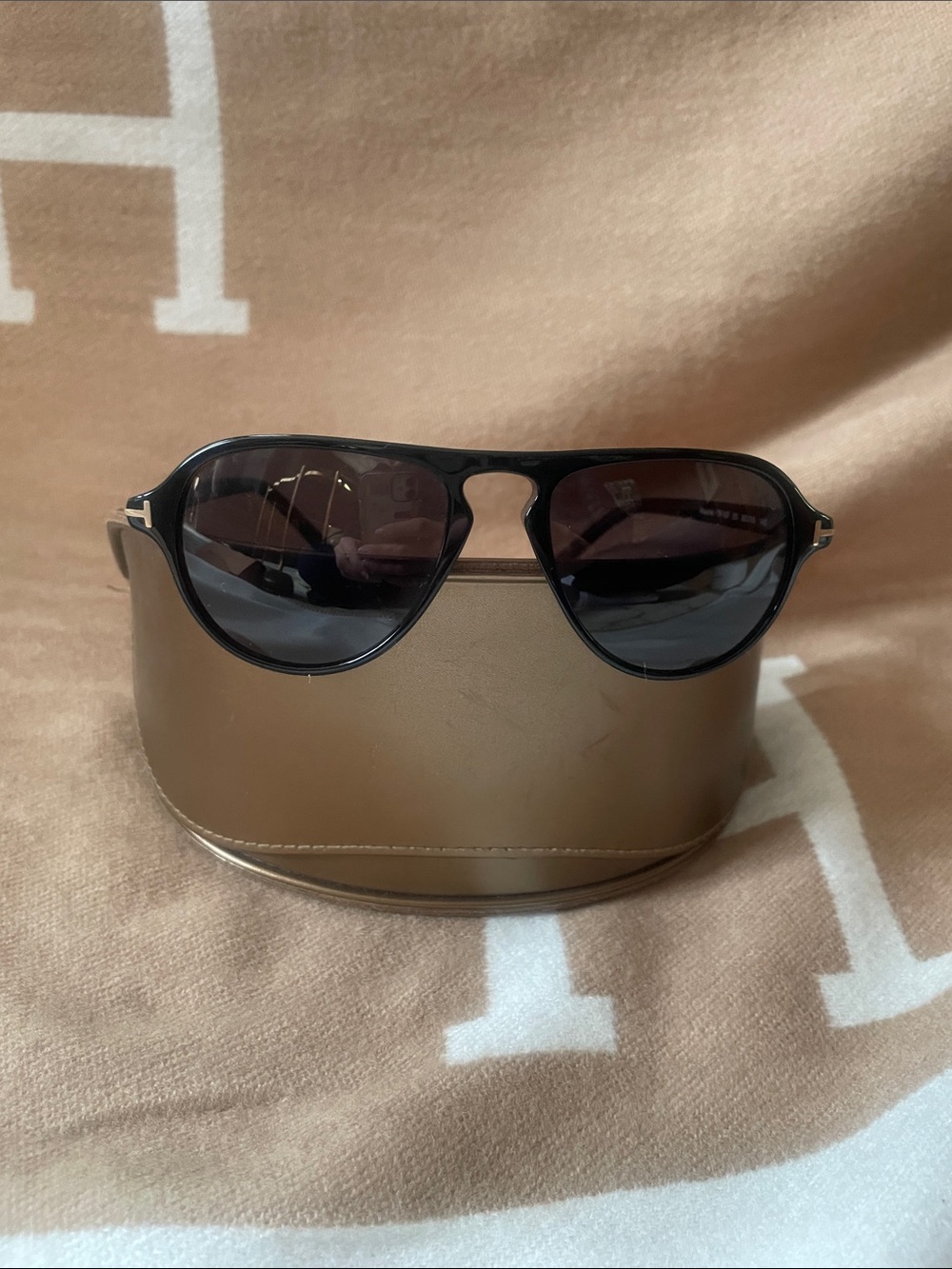 Aviator Tom Ford Authentic Sunglasses in Black with Dark Lenses